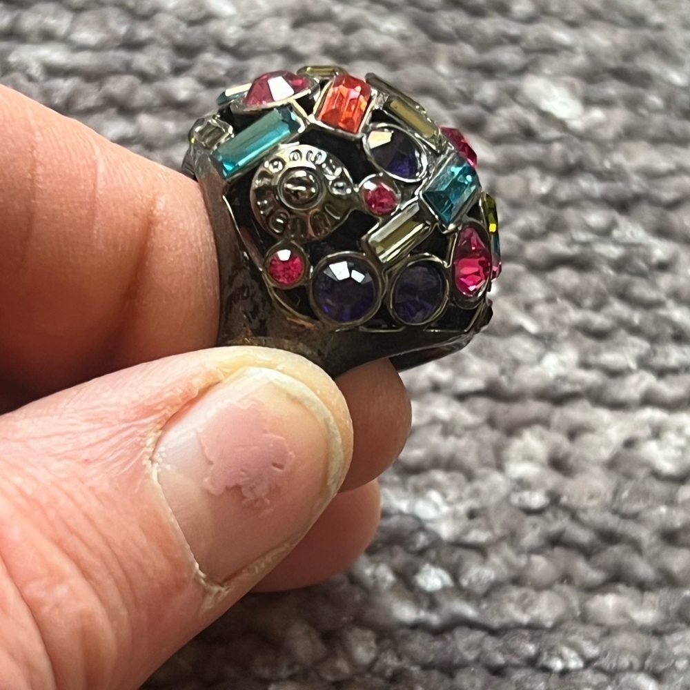 Henri Bendel Multicolor Dome Cocktail Statement Ring 6 - Picture 2 of 5